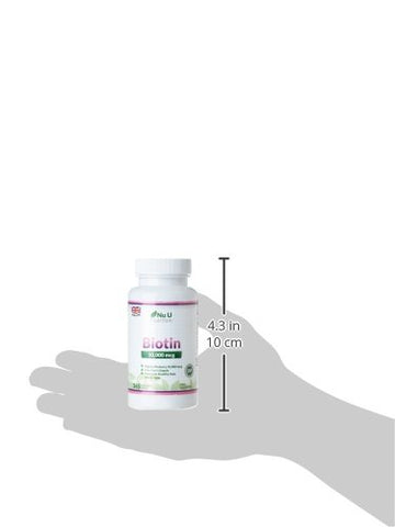 Biotin Hair Growth Supplement, 365 Tablets (Full Year Supply) Biotin 10,000MCG by Nu U Nutrition